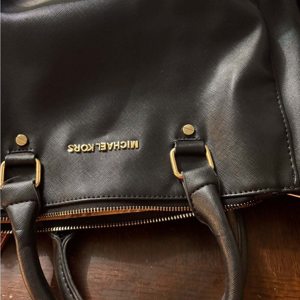 Michael Kors Black and Gold Logo Interior Bag